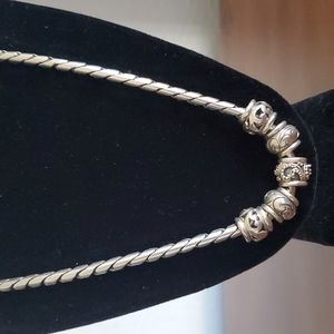 VTG Lois Hill Slider 5 Bead Charm Sterling Silver Necklace